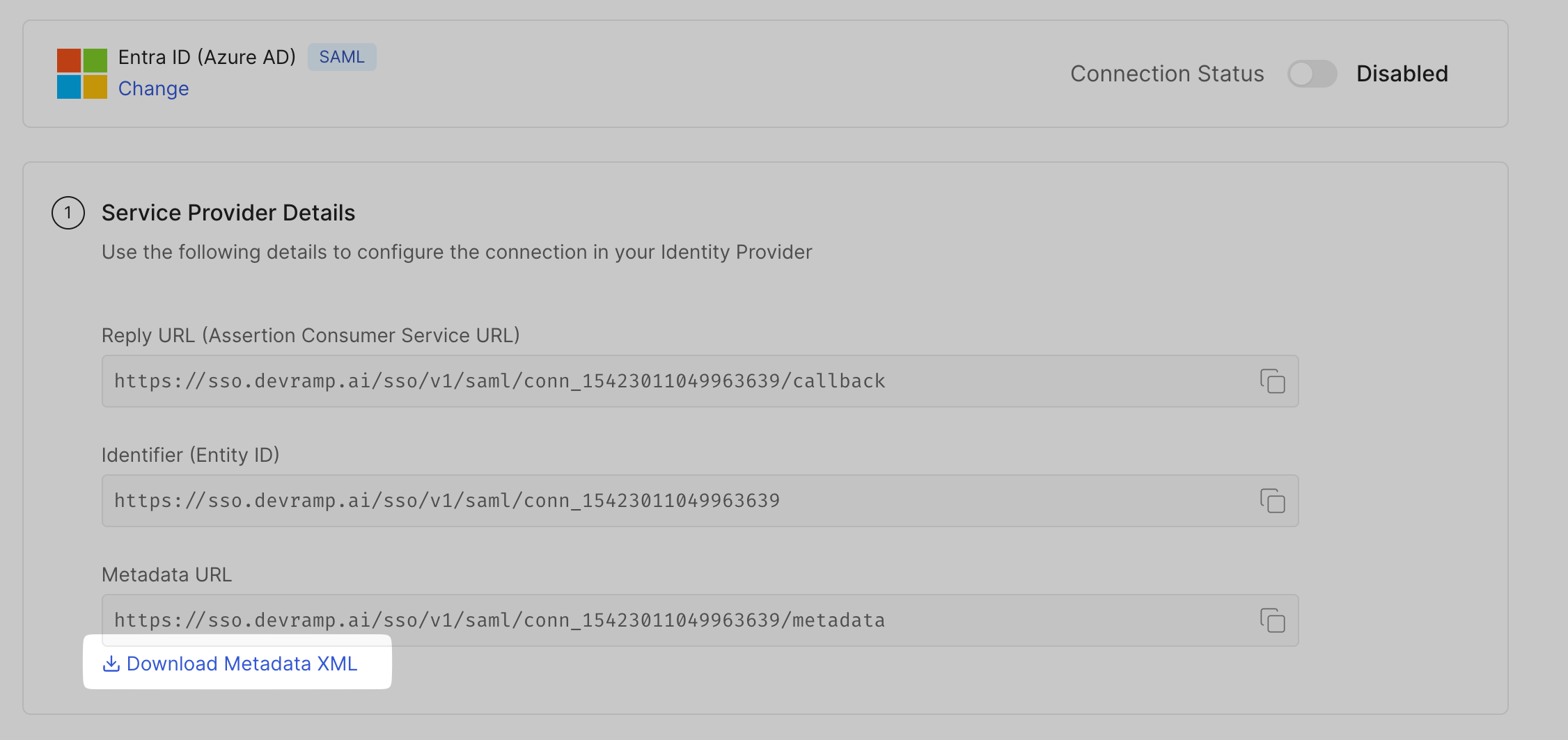 Download Metadata XML